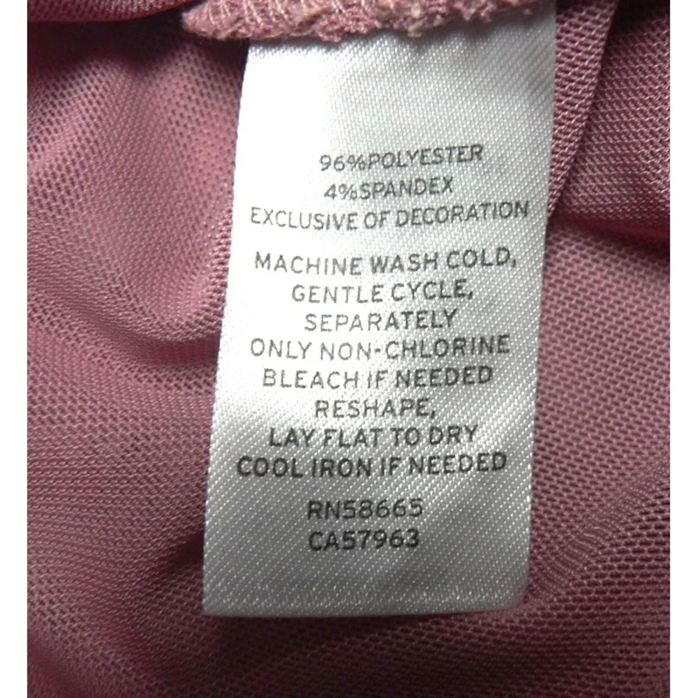 BP. Women's Long Sleeve V-Neck Faux Wrap Mesh Crop Top in Pink Nostalgia Small